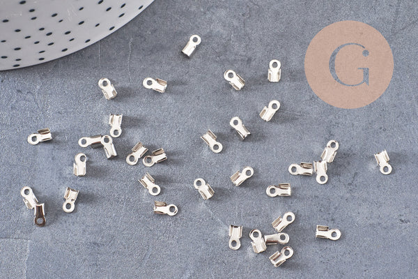 Embouts corde fer platine à pincer 6mm, x100 (3,2gr) (G10602)