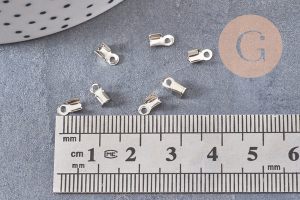 Embouts corde fer platine à pincer 6mm, x100 (3,2gr) (G10602)