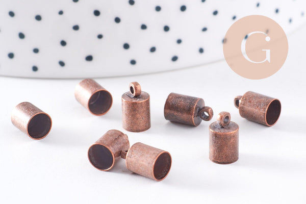 Embouts corde métal cuivre à coller 5.5mm, x10 (G0688)