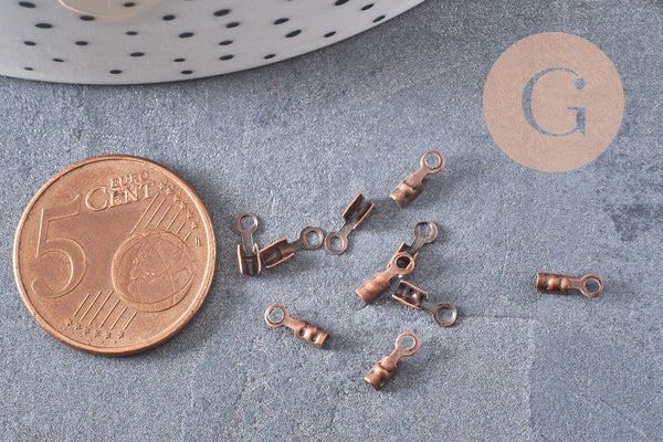 Embouts corde métal cuivre à pincer 6.5mm, x1 gr (G1273)