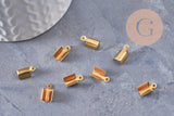 Embouts corde métal doré à pincer 11mm, x10 (G1806)