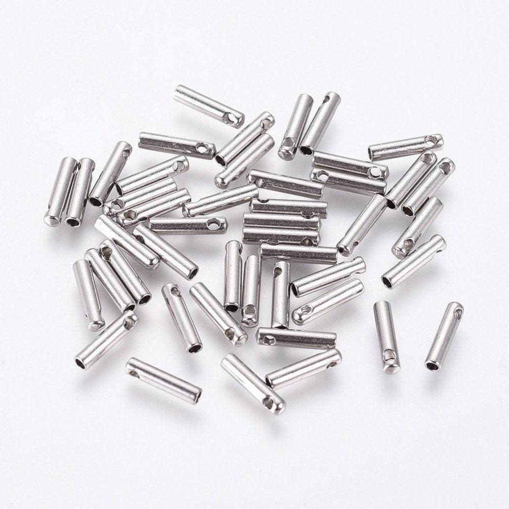 Embouts cordon et chaine acier 304 platine 7x1.6mm, x10 (G4048)