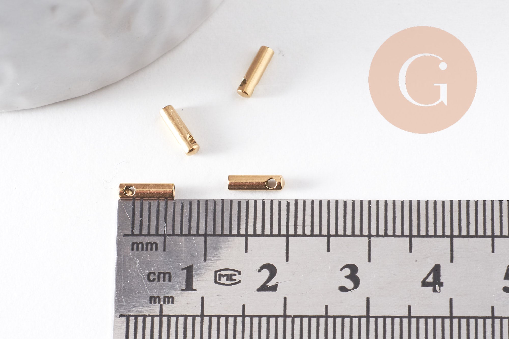Embouts de cordon acier 304 inoxydable doré IP 7x2mm, x10 (G5250)