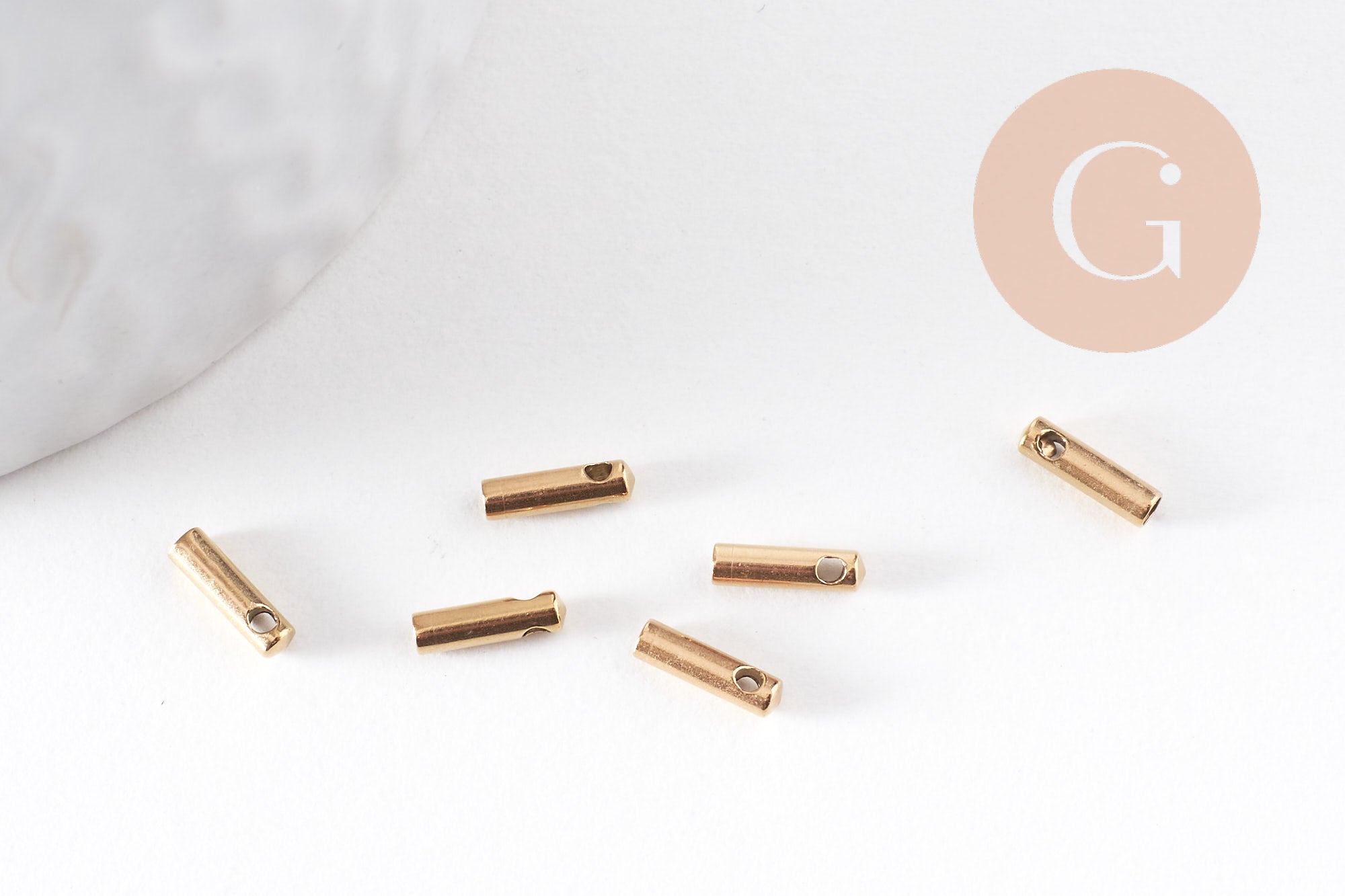 Embouts de cordon acier 304 inoxydable doré IP 7x2mm, x10 (G5250)