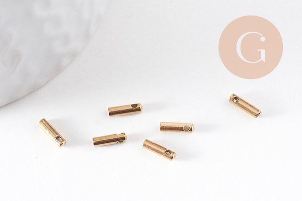 Embouts de cordon acier 304 inoxydable doré IP 7x2mm, x10 (G5250)