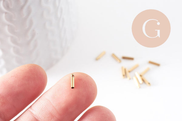 Embouts de cordon acier inoxydable doré IP 7x1.6mm, x10 (G4047)