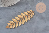 Estampe feuille laurier laiton brut 90mm, x1 (G10165)