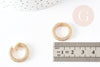 Fermoir à clapet rond laiton doré 16k zircon blanc 21mm, x1 (G6670)