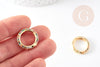 Fermoir à clapet rond laiton doré 16k zircon multicolore 21mm, x1 (G5641)