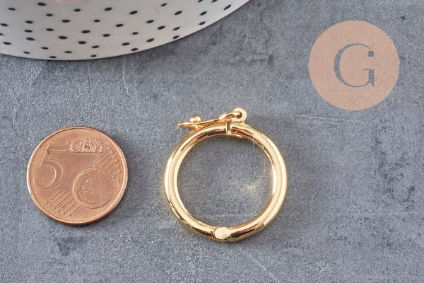 Fermoir à clipser anneau laiton doré 26mm, x1 (G5646)