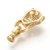 Fermoir à clipser léopard laiton doré et strass 31mm, x1 (G4066)