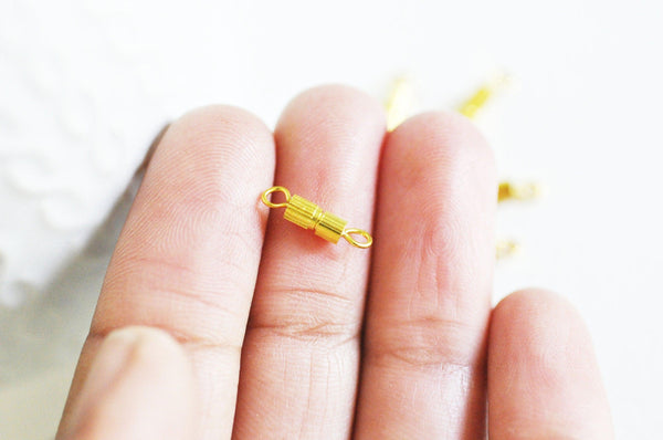 Fermoir à visser laiton doré 14mm, x10 (G2917)