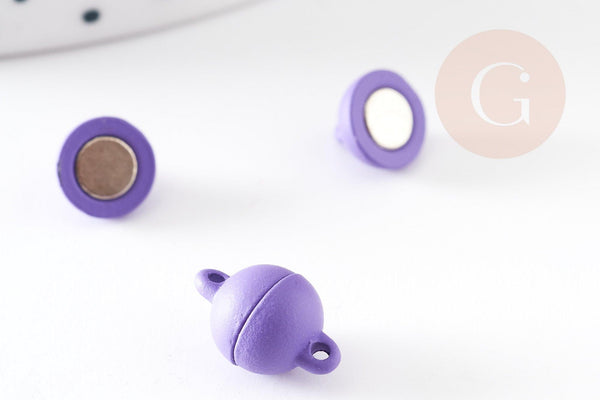 Fermoir aimanté zamac violet 13mm, x1 (G5865)