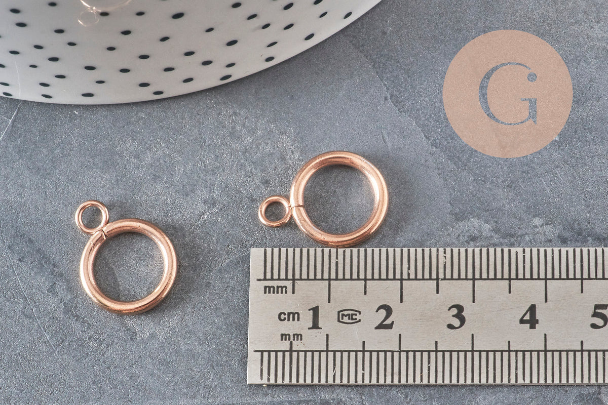 Fermoir boucle OT acier 304 inoxydable IP or rose 19mm, x1 (G11351)-Fermoirs-Gingerlily Perles