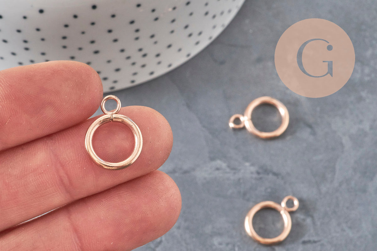 Fermoir boucle OT acier 304 inoxydable IP or rose 19mm, x1 (G11351)-Fermoirs-Gingerlily Perles