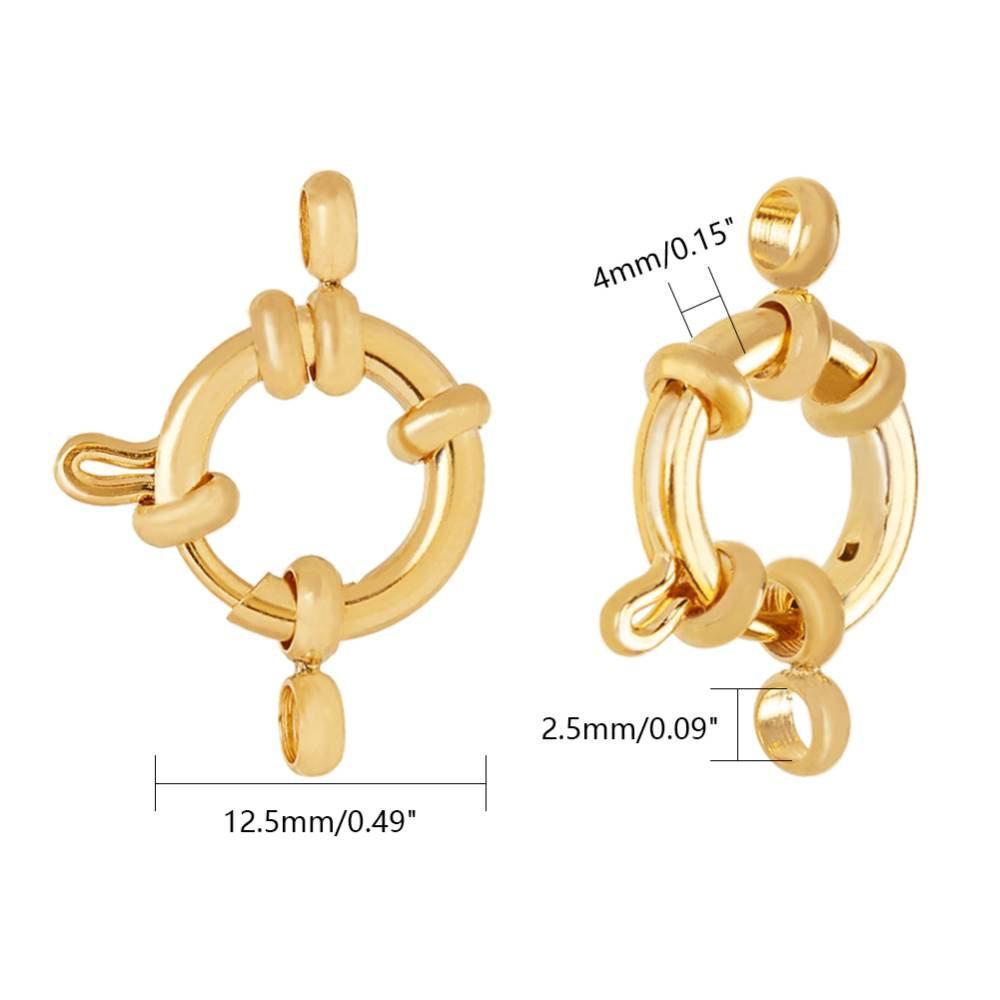 Fermoir marin acier 304 inoxydable doré 24k /12.5mm, x2 (G0800)