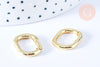 Fermoir mousqueton à clapet en laiton doré 18K 19.5mm, x1 (G7252)