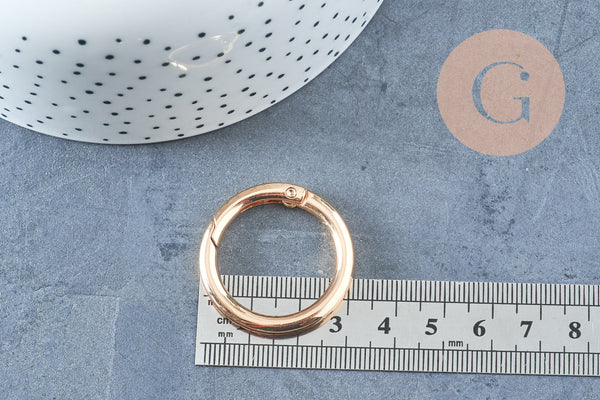 Fermoir mousqueton rond clapet XXL rond zamac doré 32.5mm, x1 (G9904)