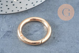 Fermoir mousqueton rond clapet XXL rond zamac doré 32.5mm, x1 (G9904)