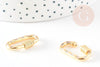 Fermoir ovale à vis laiton doré 18k zircons blanc 23.5mm, x1 (G5338)