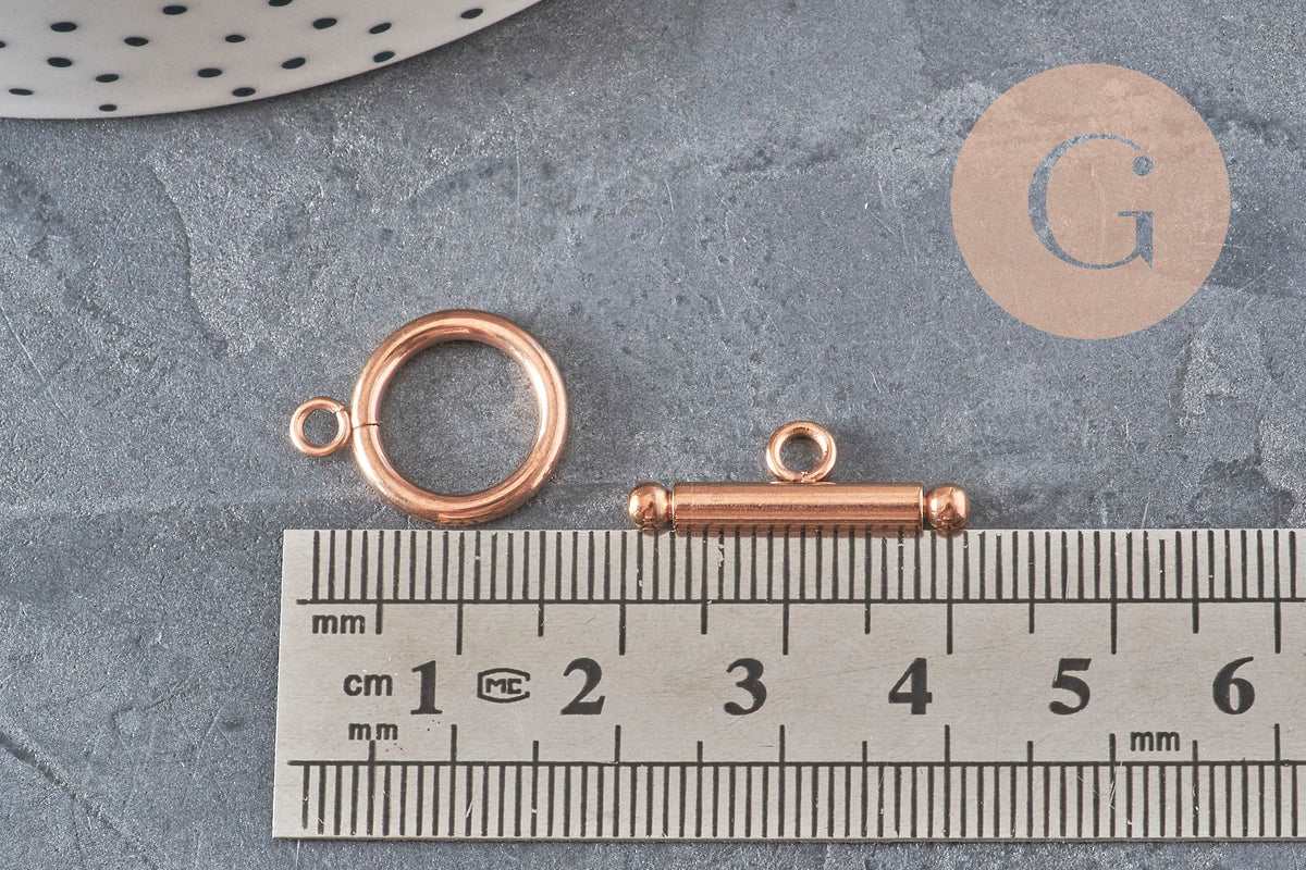 Fermoirs OT acier 304 inoxydable or rose 19-21mm, x1 (G11352)-Fermoirs-Gingerlily Perles