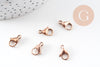 Fermoirs mousquetons acier 304 inoxydable or rose IP 13mm, x5 (G10893)