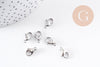 Fermoirs mousquetons acier 316 inoxydable platine 12mm, x5 (G10099)