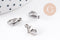 Fermoirs mousquetons acier 316 inoxydable platine 12mm, x5 (G10099)