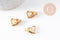 Fermoirs mousquetons coeur acier 304 inoxydable doré 14mm, x5 (G4057)