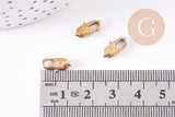 Fermoirs mousquetons laiton brut 12mm, x5 (G10706)