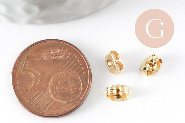 Fermoirs pour Clous acier doré 304 inoxydable 3x6mm, x50 (3.3g) (G2421)