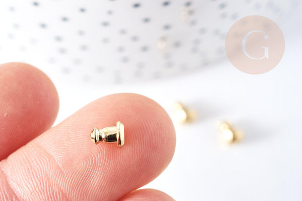 Fermoirs pour Clous laiton doré 12x6mm, x2 (G8359)