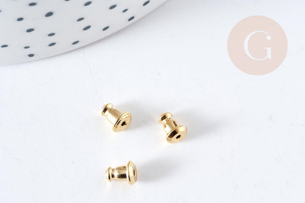 Fermoirs pour Clous laiton doré 12x6mm, x2 (G8359)