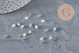 Fermoirs pour clous acier 304 inoxydable argenté 4mm, x20 (G11171)