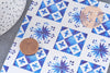 Feuille de transfert polymère – Carreaux (Tiles) bleus 14x10 cm, x1 (G10779)