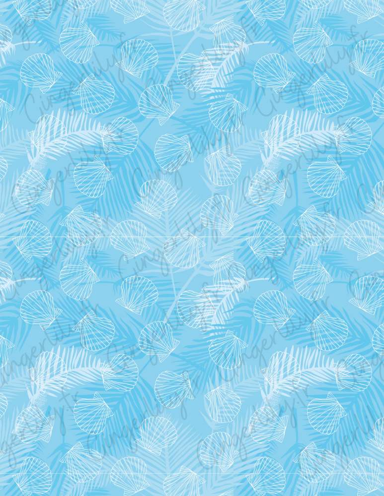 Feuille de transfert polymère – Feuilles de palme Bleu 14x10 cm, x1 (G10766)
