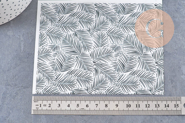Feuille de transfert polymère – Feuilles de palme Kaki 14x10 cm, x1 (G10767)