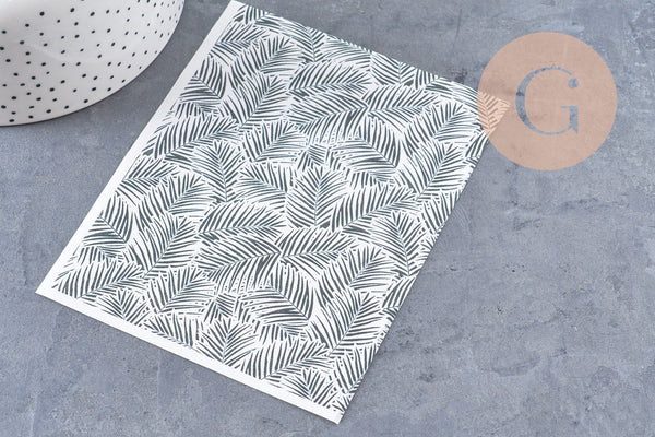 Feuille de transfert polymère – Feuilles de palme Kaki 14x10 cm, x1 (G10767)