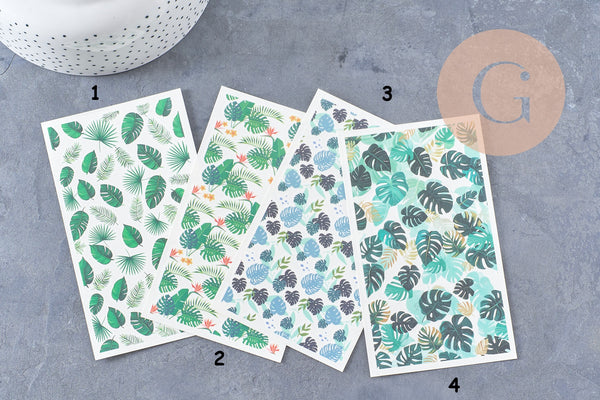 Feuille de transfert polymère – Feuilles tropicales x1 (G10548)