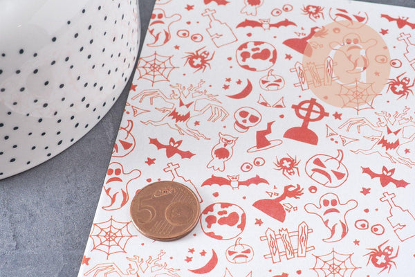 Feuille de transfert polymère – Halloween orange 14x10 cm, x1 (G10783)