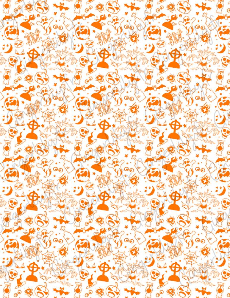 Feuille de transfert polymère – Halloween orange 14x10 cm, x1 (G10783)