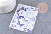 Feuille de transfert polymère – Jouy bleu 14x10 cm, x1 (G10778)
