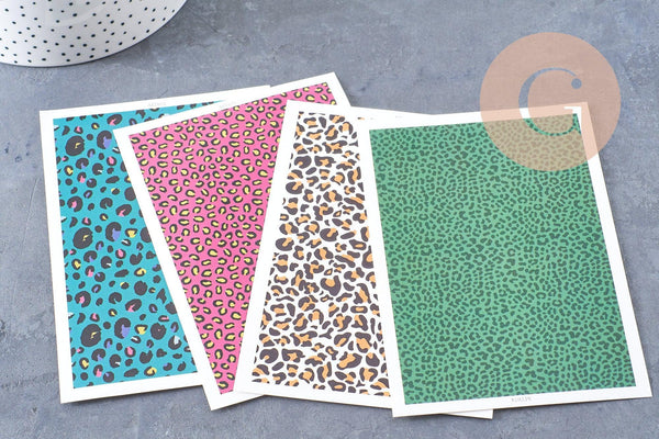 Feuille de transfert polymère – Léopard 14x9 cm, x1 (G10561)