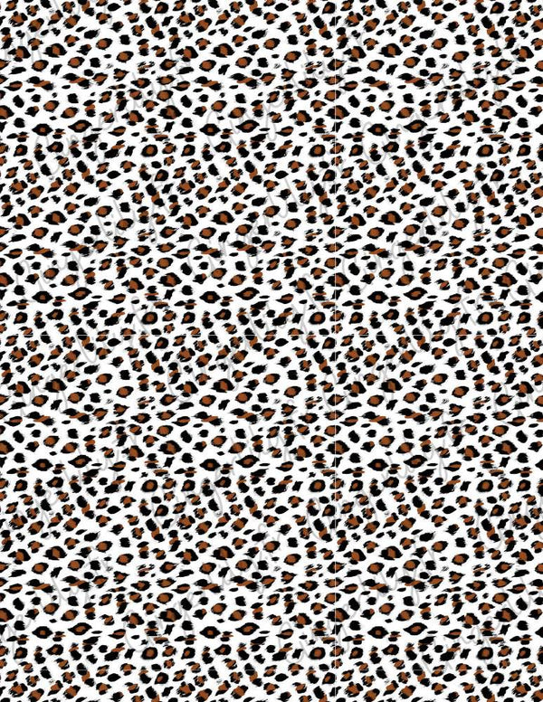 Feuille de transfert polymère – Léopard fond blanc 14x10 cm, x1 (G10788)