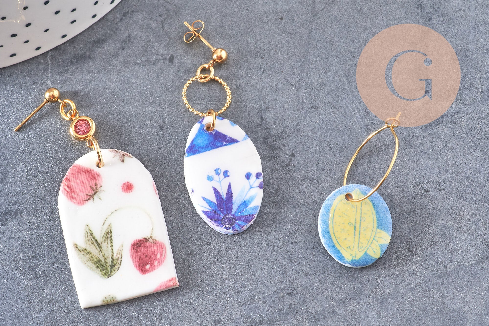 Feuille de transfert polymère – Motif Citrons aquarelle 14x10 cm, x1 (G11032)