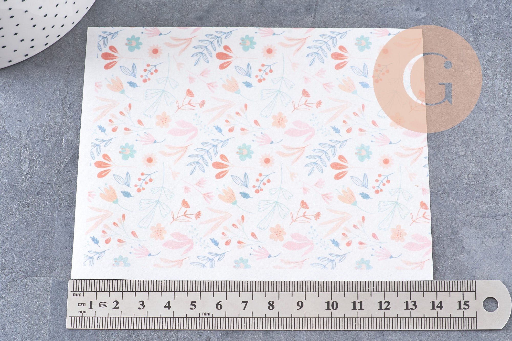 Feuille de transfert polymère – Motif fleuri 14x10 cm, x1 (G10761)