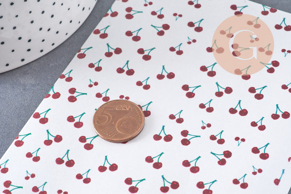 Feuille de transfert polymère – cerises 14x10 cm, x1 (G10765)