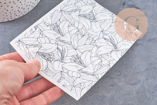 Feuille de transfert polymère – fleurs tropicales 14x10 cm, x1 (G10786)