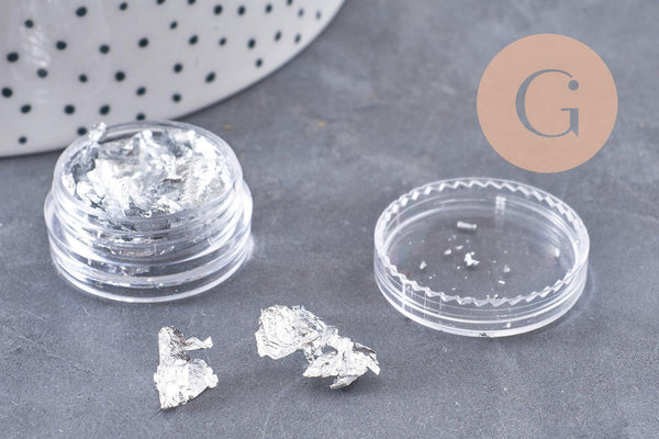 Feuille métal argenté , x4gr (G5835)