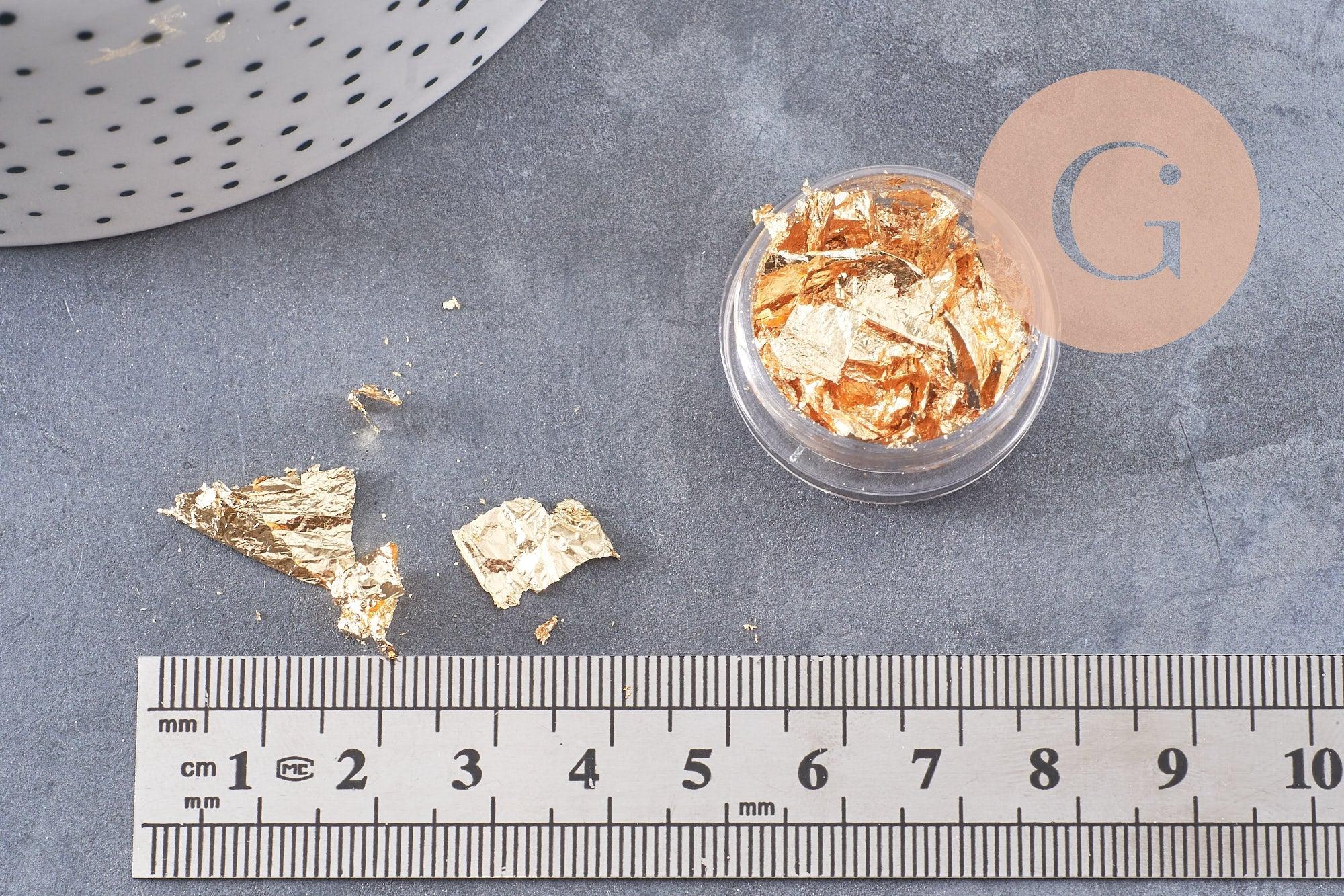Feuille métal doré, feuille d'or pour création de bijoux, inclusion résine ou création pâte polymère, boite de 4 gr, x1 (G3504)